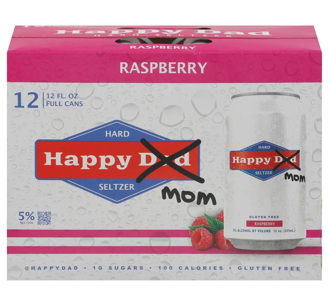 Happy Dad Hard Seltzer, Raspberry (12 x 12 fl oz)