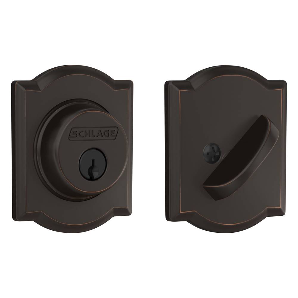 Schlage Deadbolt Aged Bronze Single Cylinder Deadbolt | B60 V 716 CAM