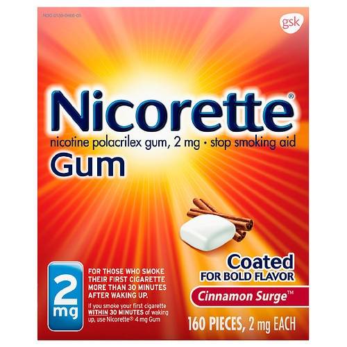 Nicorette Nicotine Gum to Stop Smoking, 2mg Cinnamon Surge - 160.0 ea