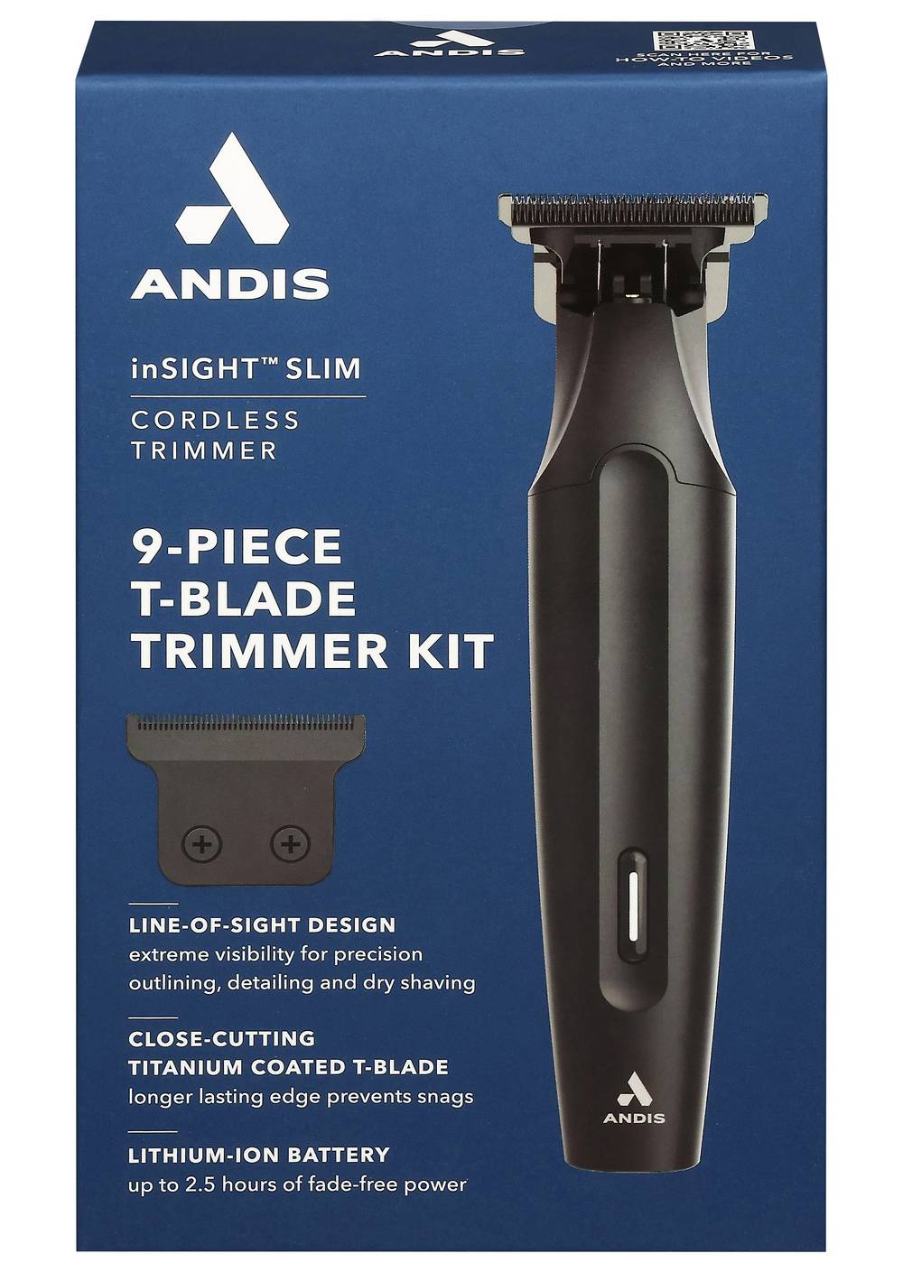 Andis Insight Slim Cordless Trimmer, Matte Black (9 ct)