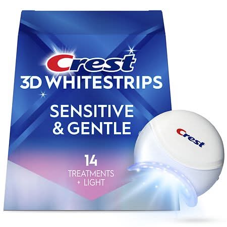 Crest 3D Whitestrips Sensitive & Led Light Teeth Dental Whitening Kit (29 ct)