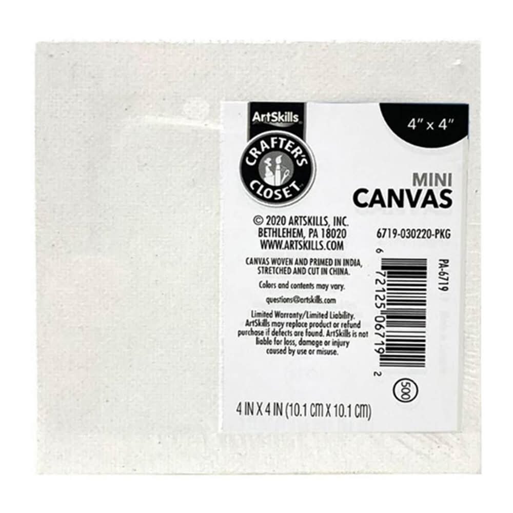 Artskills Crafter'S Closet Mini Canvas 4" X 4"