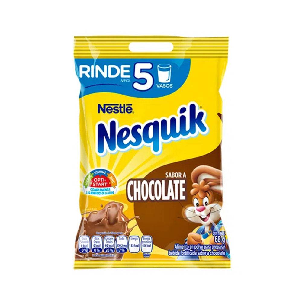 Nesquik saborizante de leche sabor chocolate (sobre 68 g)