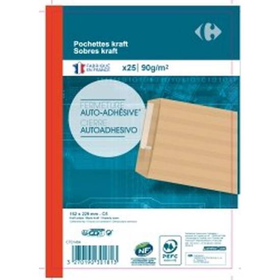 Carrefour - Pochette kraft sobres