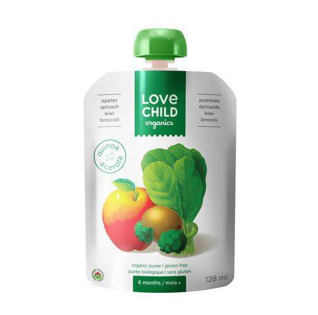 Love child organics purée biologique pour enfants (128 ml, pommes-kiwi-épinards-brocoli) - love child apple spinach kiwi broccoli (128 ml)