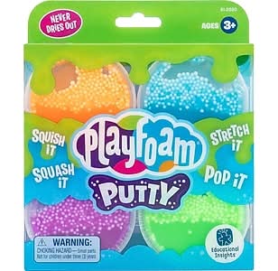 Educational Insights Playfoam Putty, Assorted Colors, 4/Pack (4108)