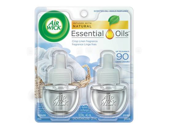 Air Wick · Purificateur d'air huile parfumée (2 refills) - Crisp linen fragrance refill (2 x 20 mL)