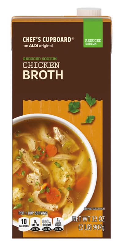 Chef's Cupboard Reduced Sodium Fat Free Chicken Broth (32 oz)