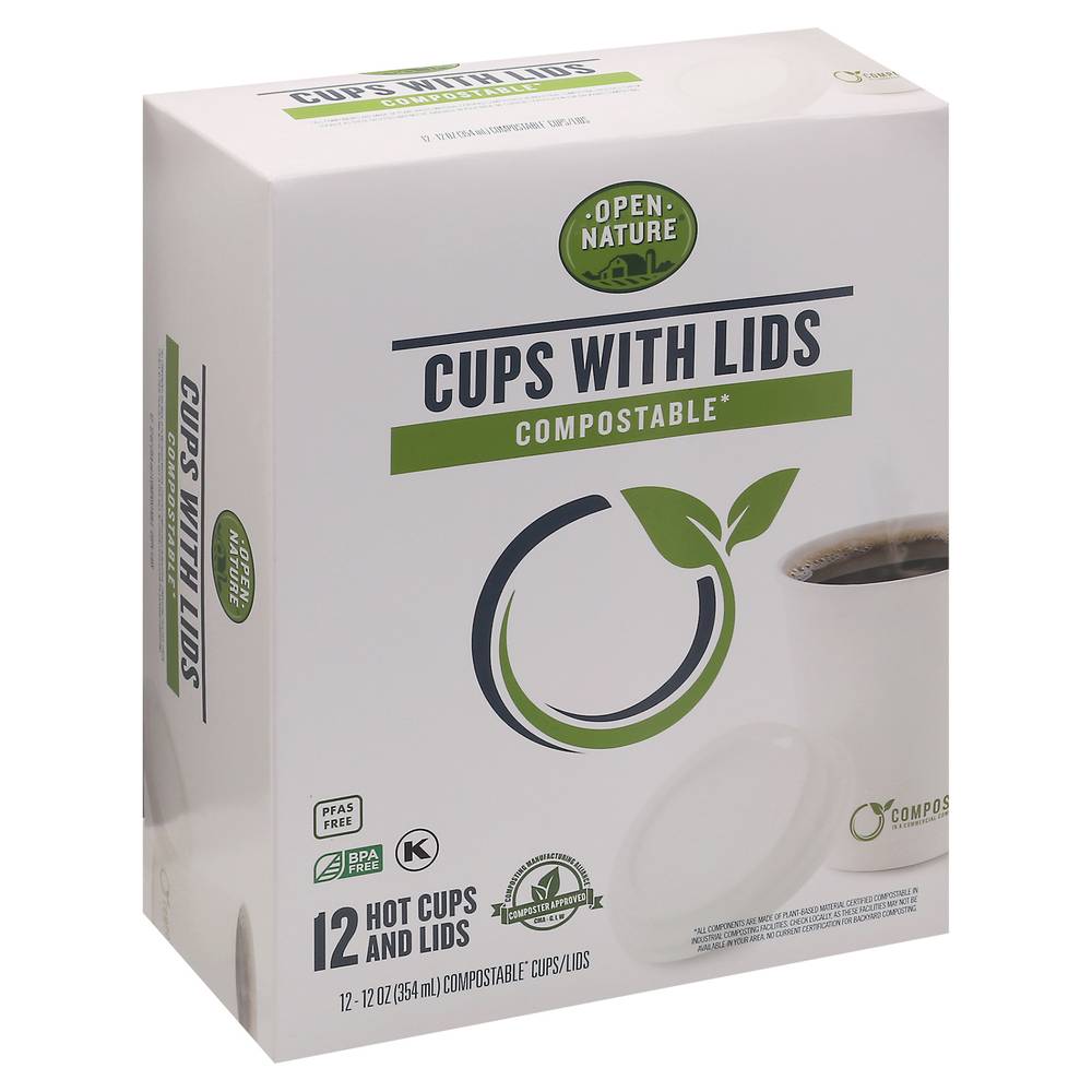 Open Nature Compostable Cups With Lids