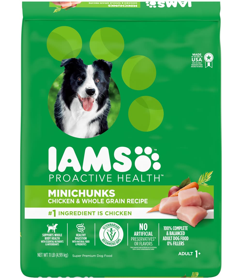 Iams Minichunks Chicken & Whole Grains Dry Dog Food (11 lbs)