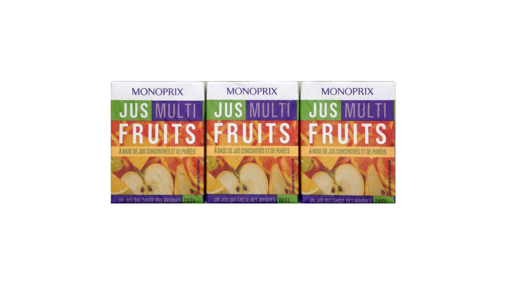 Monoprix - Jus multifruits à base de jus concentrés et de purées (6 x 200ml)
