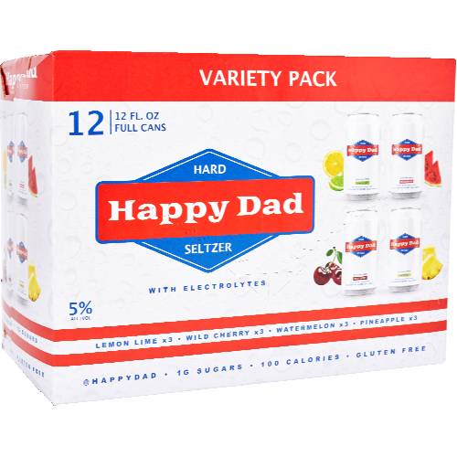 Happy Dad Hard Seltzer With Electrolytes 12 Pack Cans