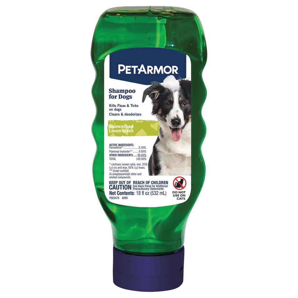 PetArmor Flea & Tick Shampoo For Dogs, Sunwashed Linen, (18 fl oz)