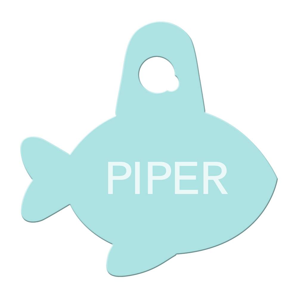 TagWorks® Blue Fish Personalized Pet ID Tag (Color: Blue)