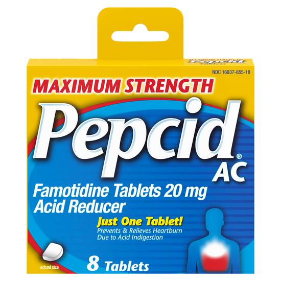 Pepcid Ac Maximum Strength 20 mg Acid Reducer Tablets (8 ct)