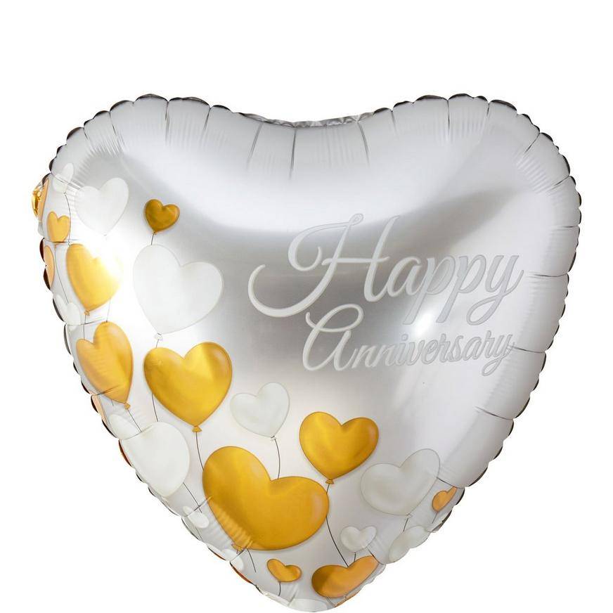 Uninflated Happy Anniversary Heart Balloon