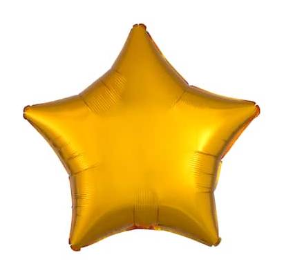 Inflated Metallic Star Shape Foil Balloon, Gold
