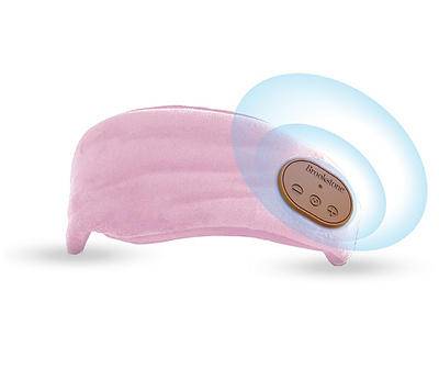 Pink Plush Sleep Mask with Bluetooth Speaker