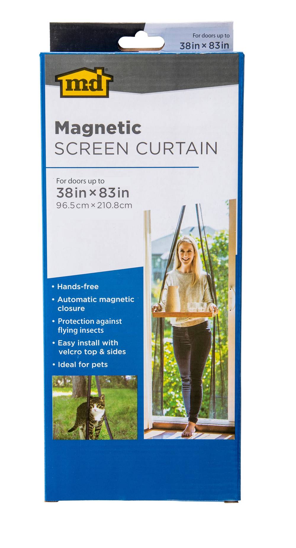 M-D 39-in x 83-in Black Polyester Magnetic Screen Door | 14179