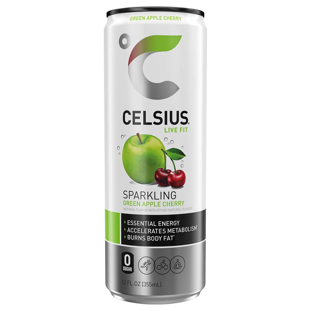 Celsius Sparkling Energy Drink (12 fl oz) (green apple cherry)