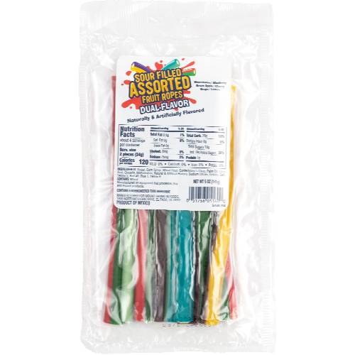 Sour Filled Assorted Fruit Ropes