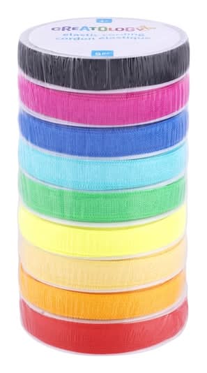 Creatology Rainbow Mix Elastic Cording, 10 Mm (9 ct)
