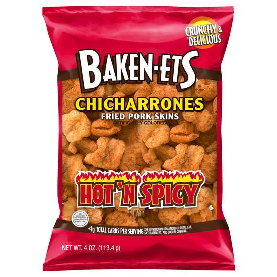 Baken-Ets Chicharrones Fried Pork Skins (hot 'n spicy)