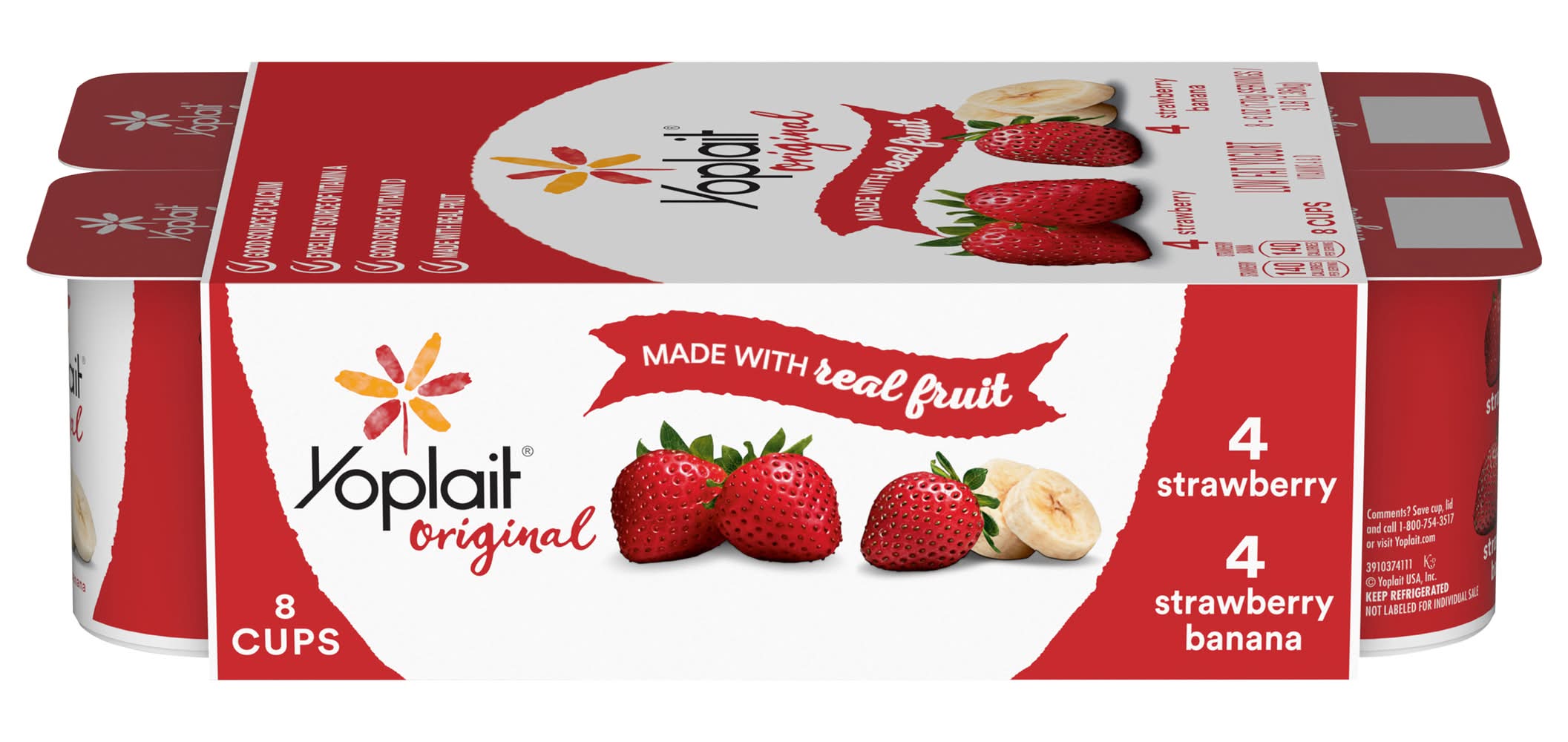 Yoplait Original Low Fat Yogurt, Strawberry-Strawberry Banana (8 x 6 oz)
