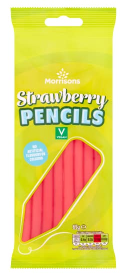 Morrisons Strawberry, Pencils Sweets (65g)
