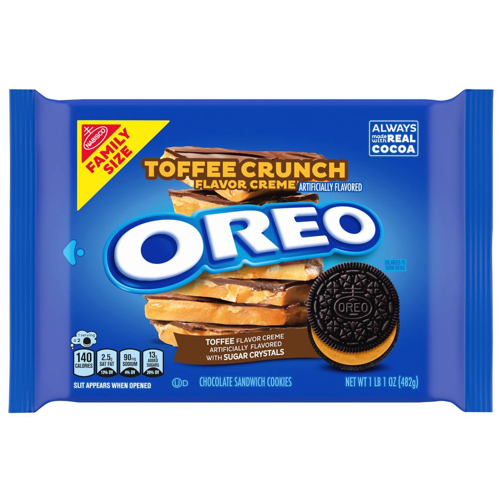 Oreo Family Size Toffee Crunch Flavored Creme Cookies (1 oz)