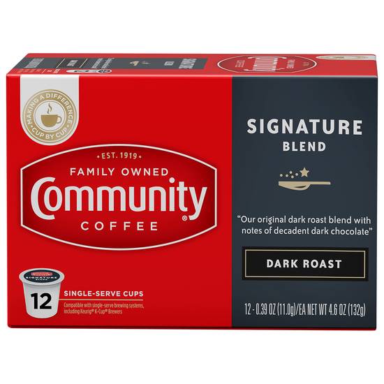 Community Signature Blend Dark Roast Coffee (12 ct, 0.39 oz)