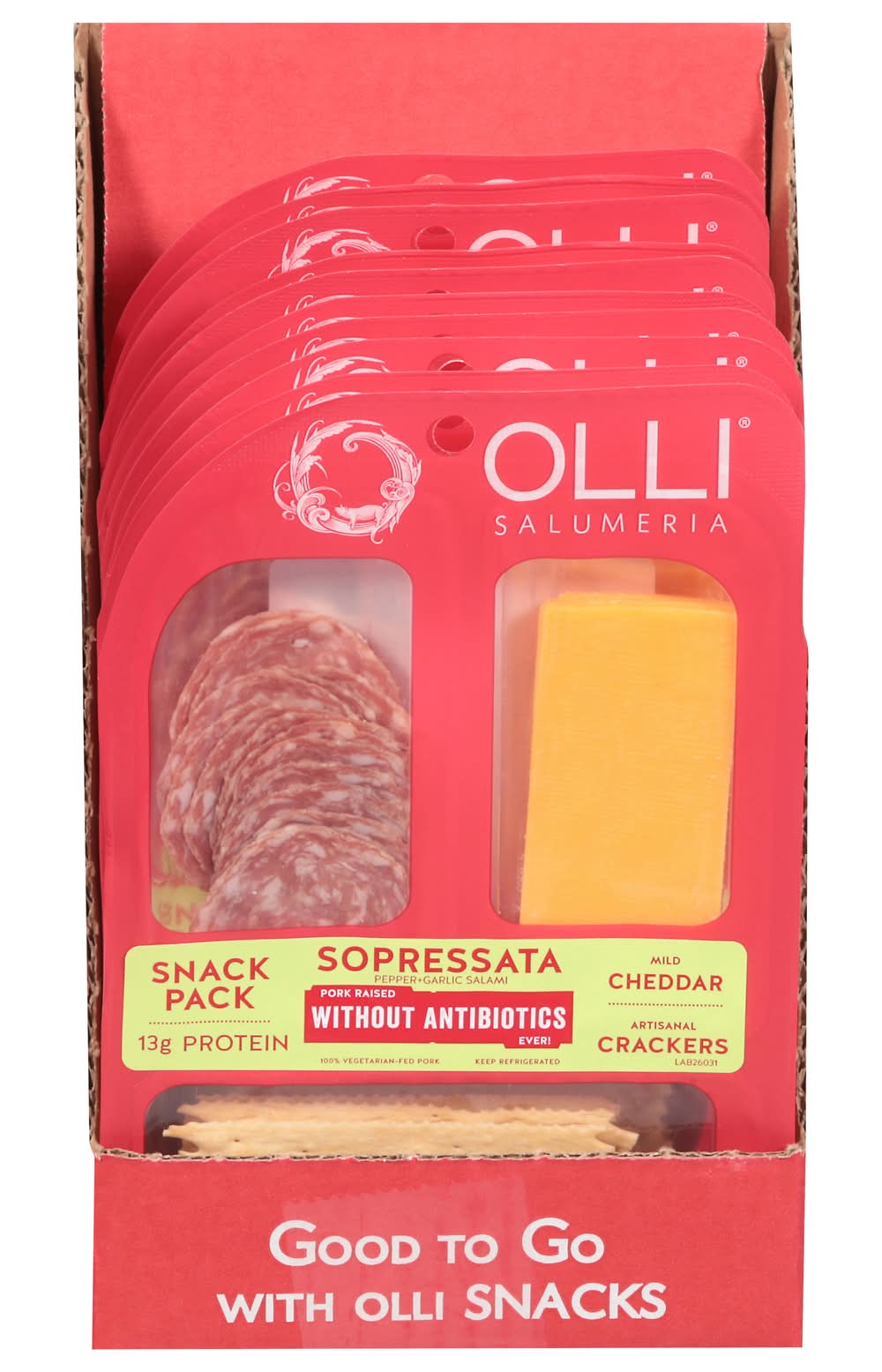 Olli Salumeria Sopressata & Mild Cheddar Snack pack With Crackers (2 oz)