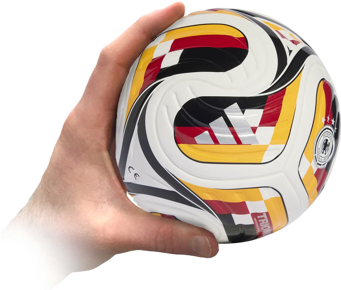 Adidas Trionda Germany Home Mini Soccer Ball (WHITE/RED/GOLD/BLACK, Mini)