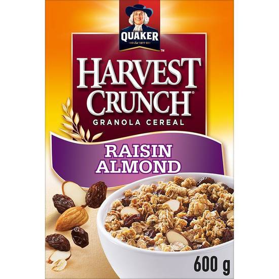Quaker harvest crunch raisins secs et amandes - raisin almond cereal (600g)