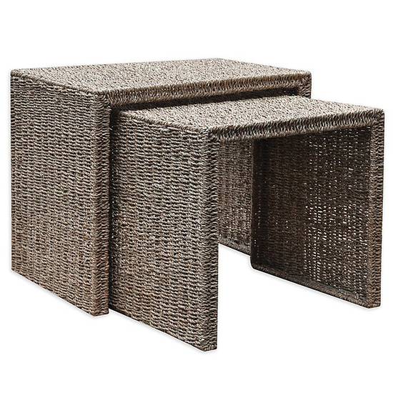 Bee & Willow™ 2-Piece Seagrass Nesting Side Table Set in Natural