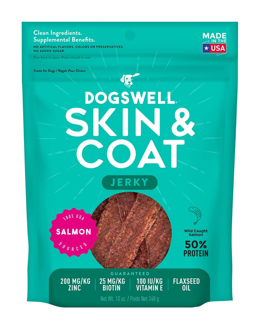 DOGSWELL® Skin and Coat Salmon Jerky 10 OZ (Flavor: Salmon)