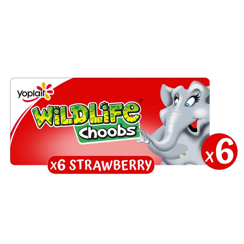 Wildlife Choobs Kids Strawberry Yoghurt Tubes 6x37g