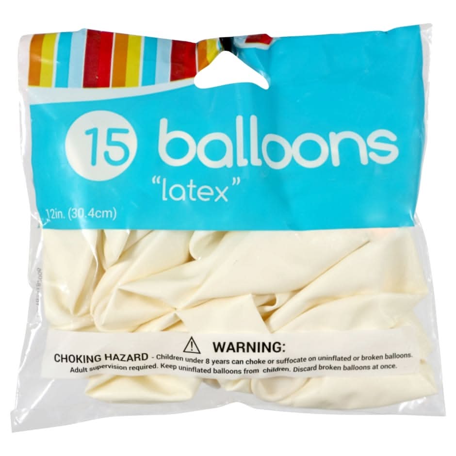 Latex Balloons, 12 in, White (15 ct)