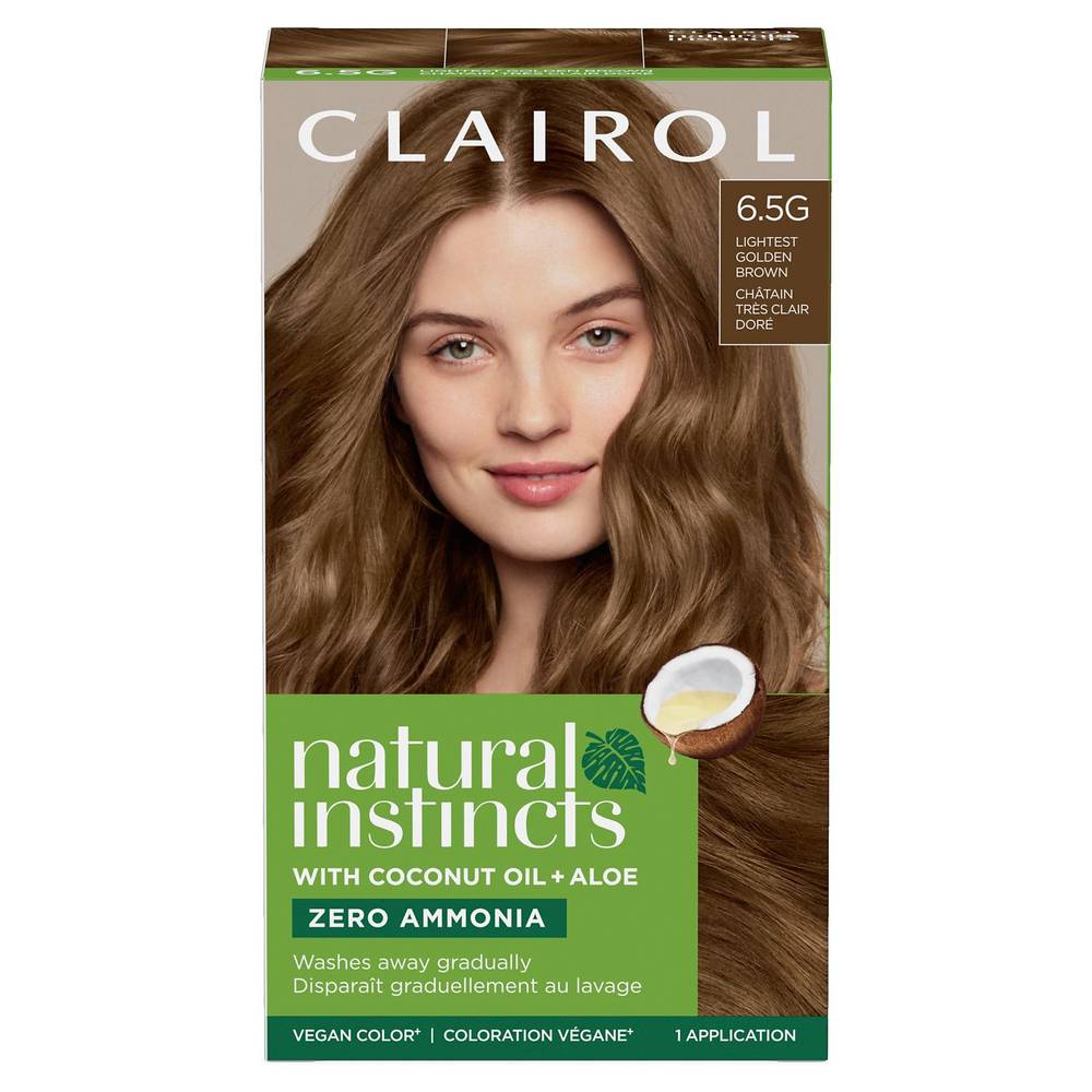 Clairol Natural Instincts Semi-Permanent Hair Color, 6.5G Lightest Golden