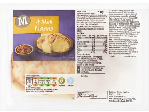 Morrisons Mini Naans (4 pack)