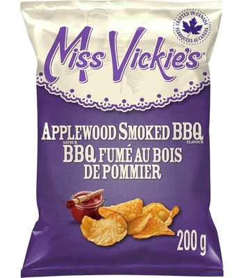 Miss vickie's croustilles cuites à la marmite - kettle cooked potato chips (bbq fumé au bois de pommier)