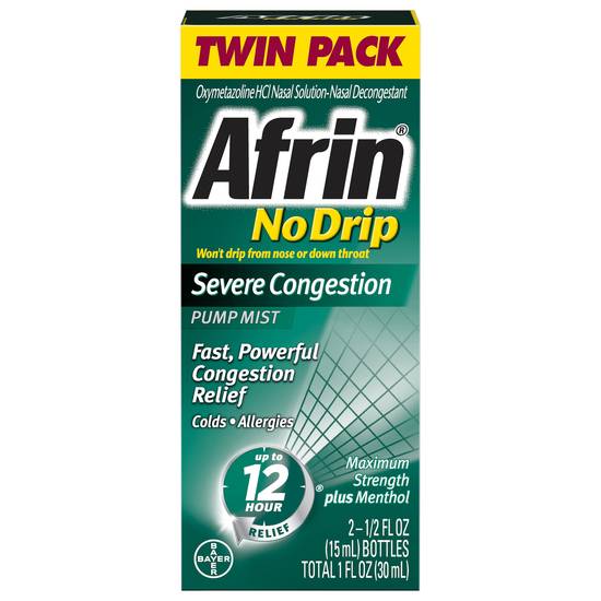 Afrin No Drip Maximum Strength Severe Congestion Pump Mist (2 ct)