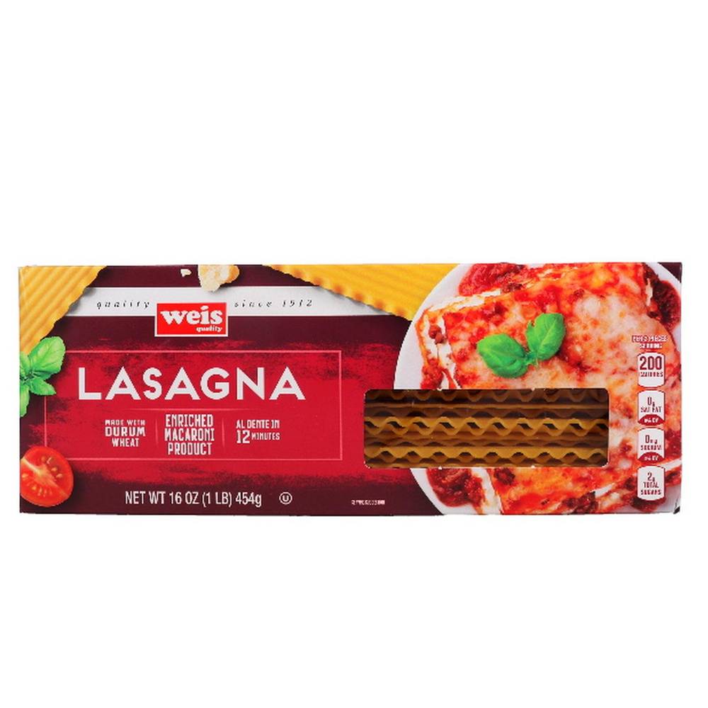 Weis Lasagna Classic Quality Pasta (16 oz)