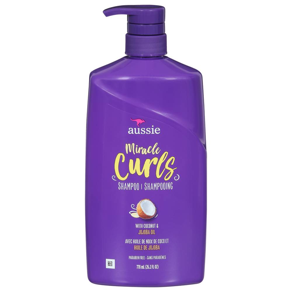 Aussie Miracle Curls With Coconut & Jojoba Oil, Paraben Free Shampoo (26.2 fl oz)