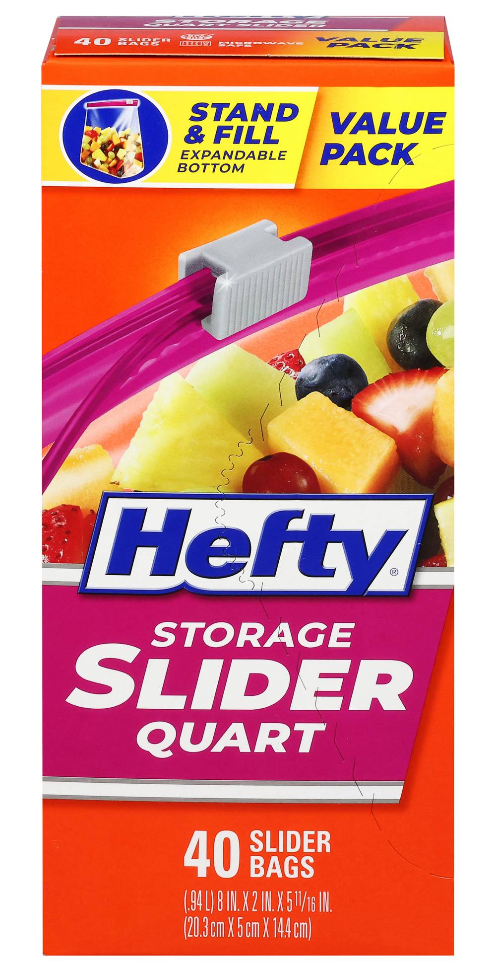 Hefty Storage Slider Quart Bags