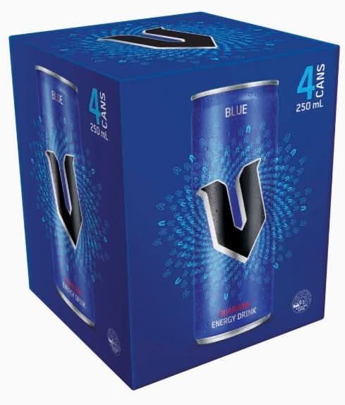 V Energy Blue 250ml 4 Pack