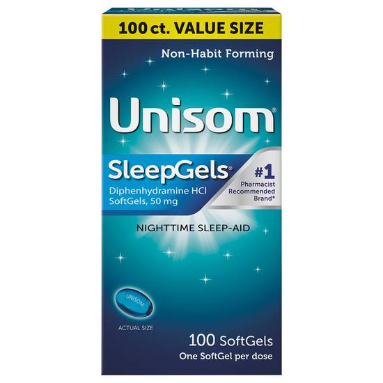 Unisom Sleepgels 50 mg Diphenhydramine Sleep Aid (100 ct)