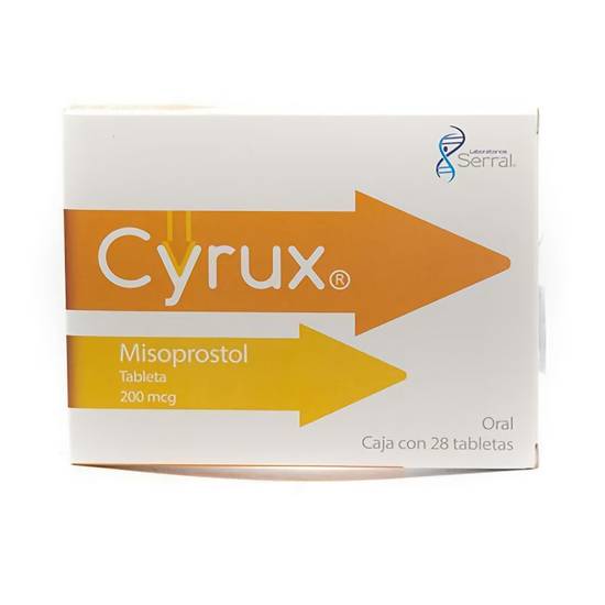 Serral cyrux misoprostol tabletas 200 mcg (caja 28 piezas)