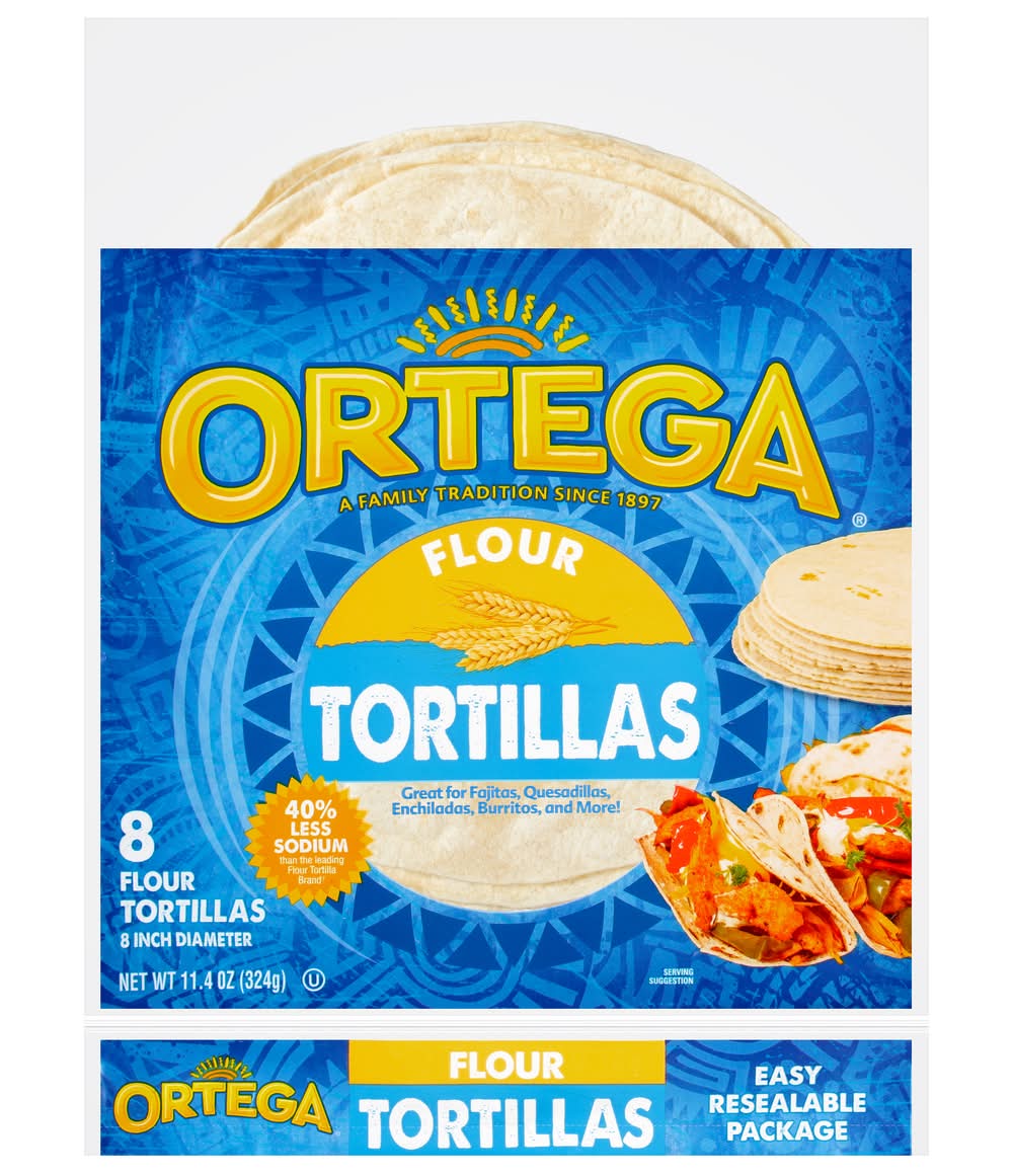 Ortega Flour Tortillas, 8 in (11.4 oz, 8 ct)