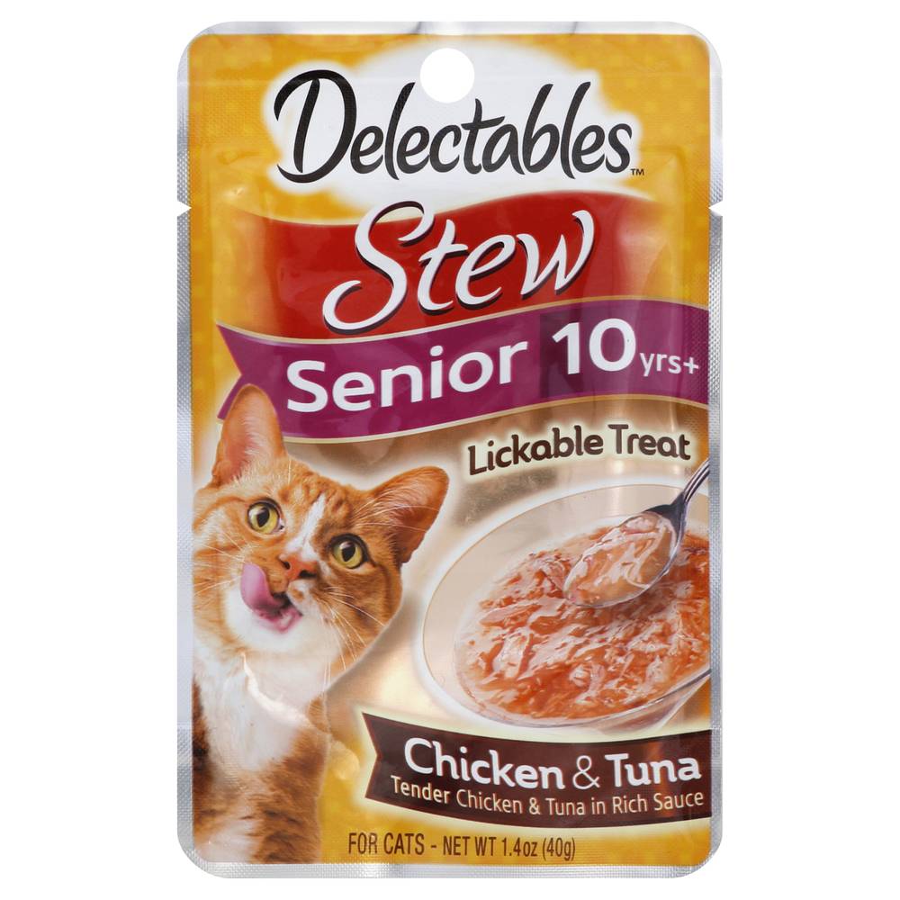 Delectables Stew Lickable Chicken & Tuna Treat For Senior Cats